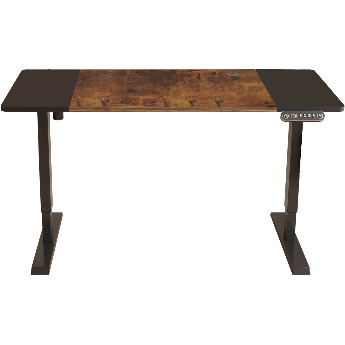 55 Adjustable Brown And Black And Black Standing Desk