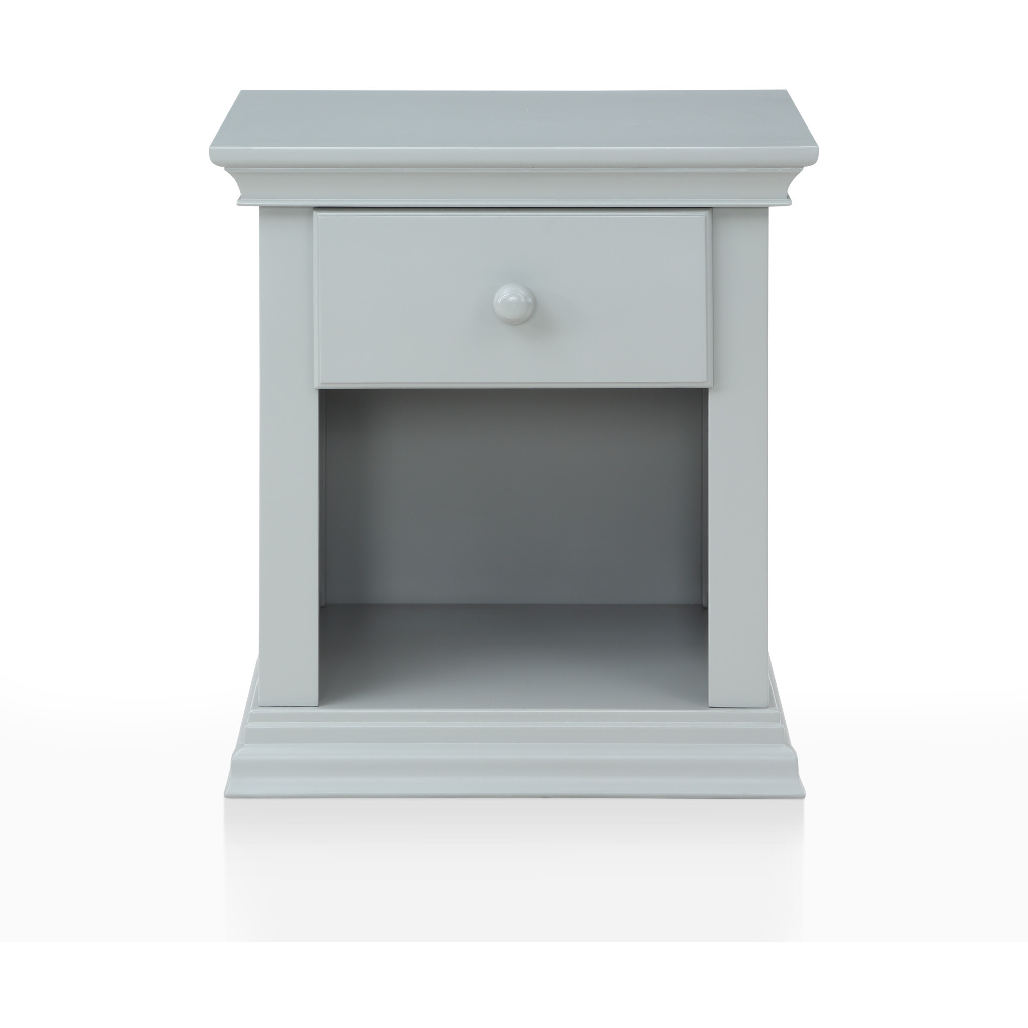 24 Gray One Drawer Nightstand