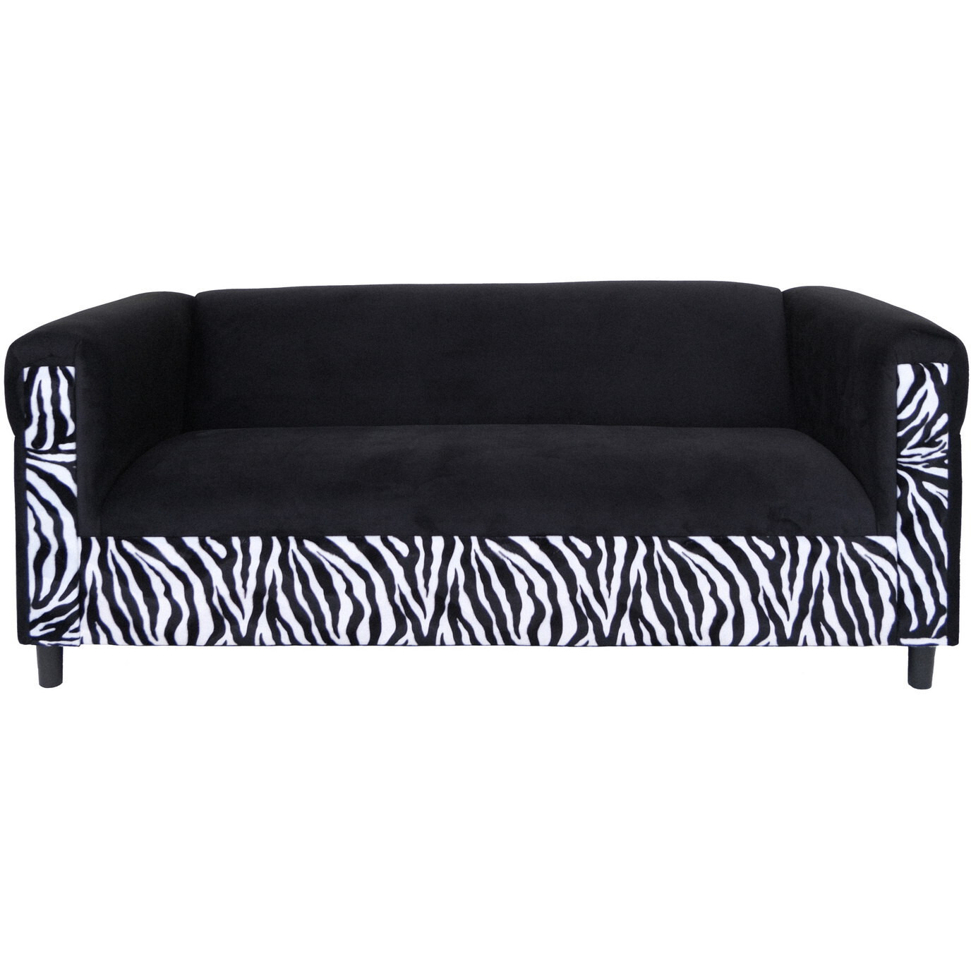 72 Black Velvet Zebra Sofa
