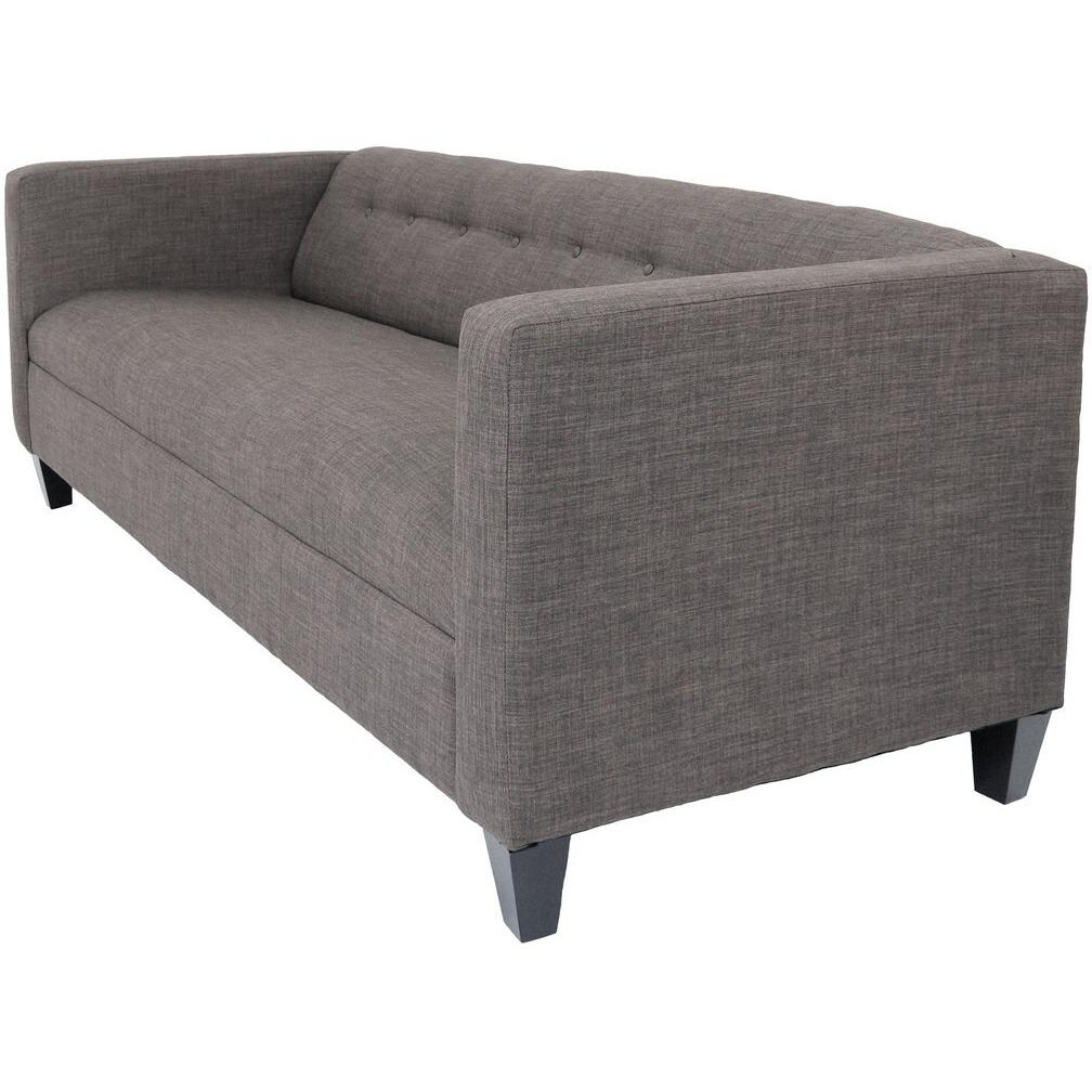 80 Charcoal Polyester And Dark Brown Sofa