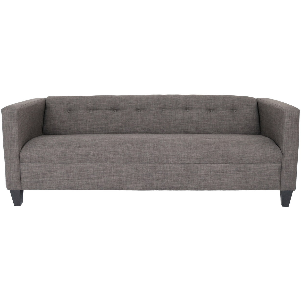 80 Charcoal Polyester And Dark Brown Sofa