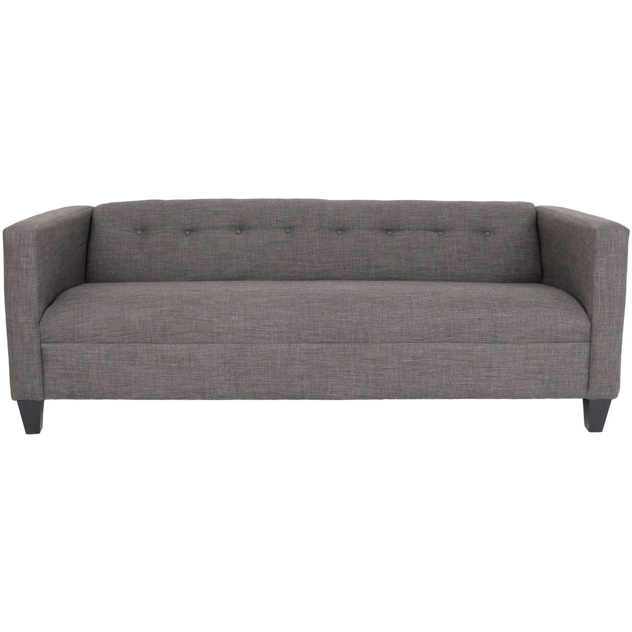 80 Charcoal Polyester And Dark Brown Sofa