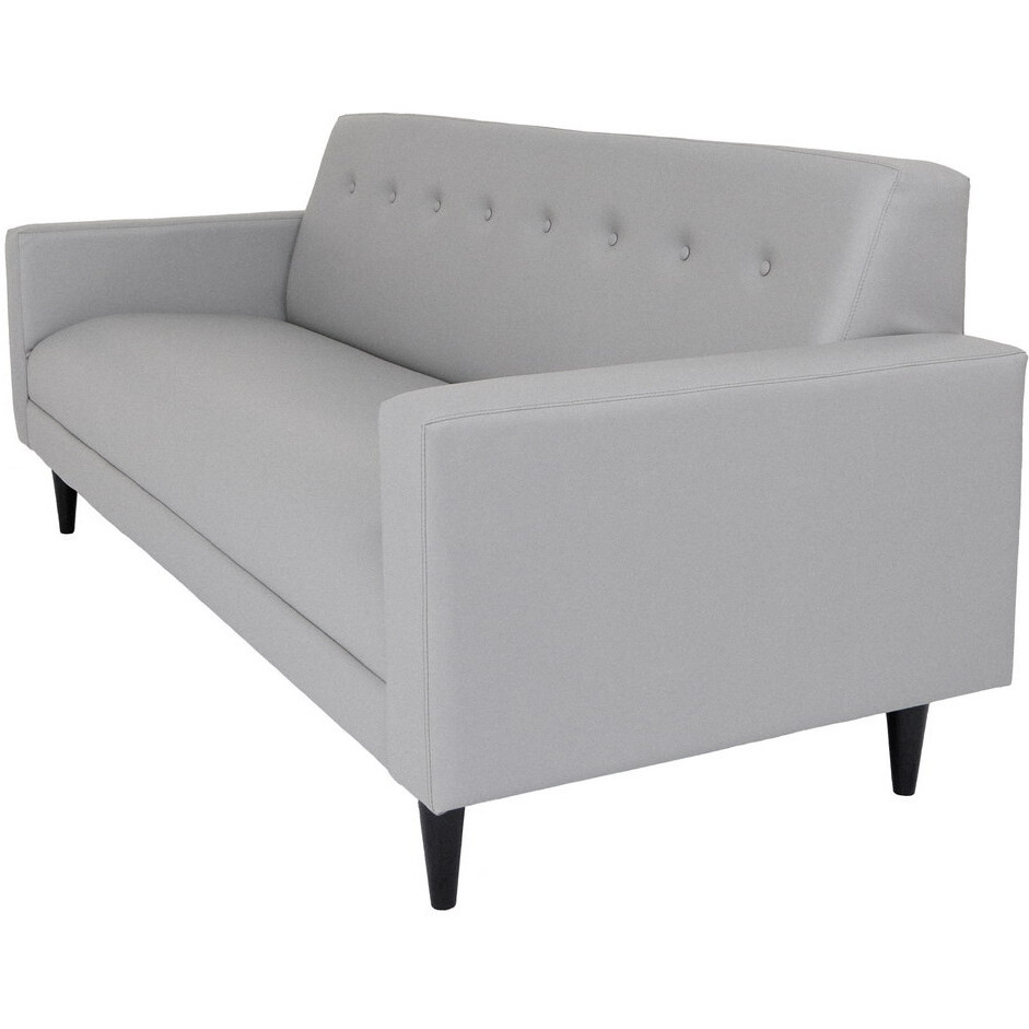 80 Gray Faux Leather And Black Sofa
