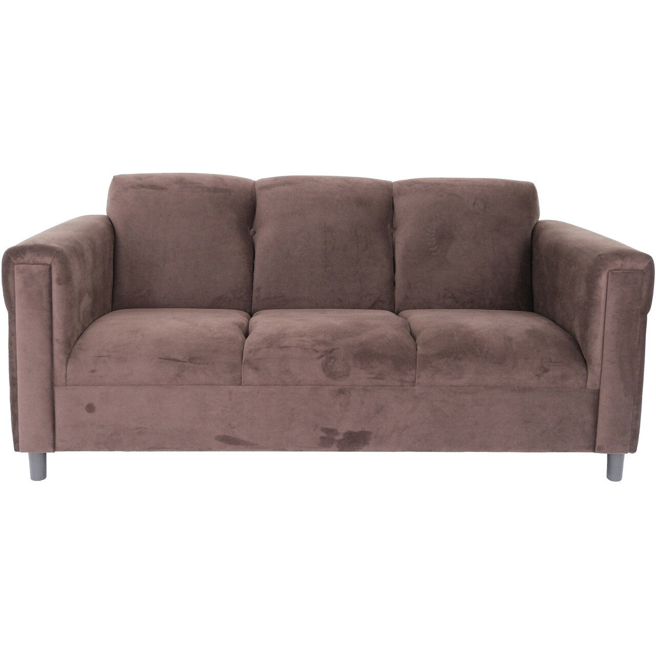 72 Dark Brown Suede And Black Sofa