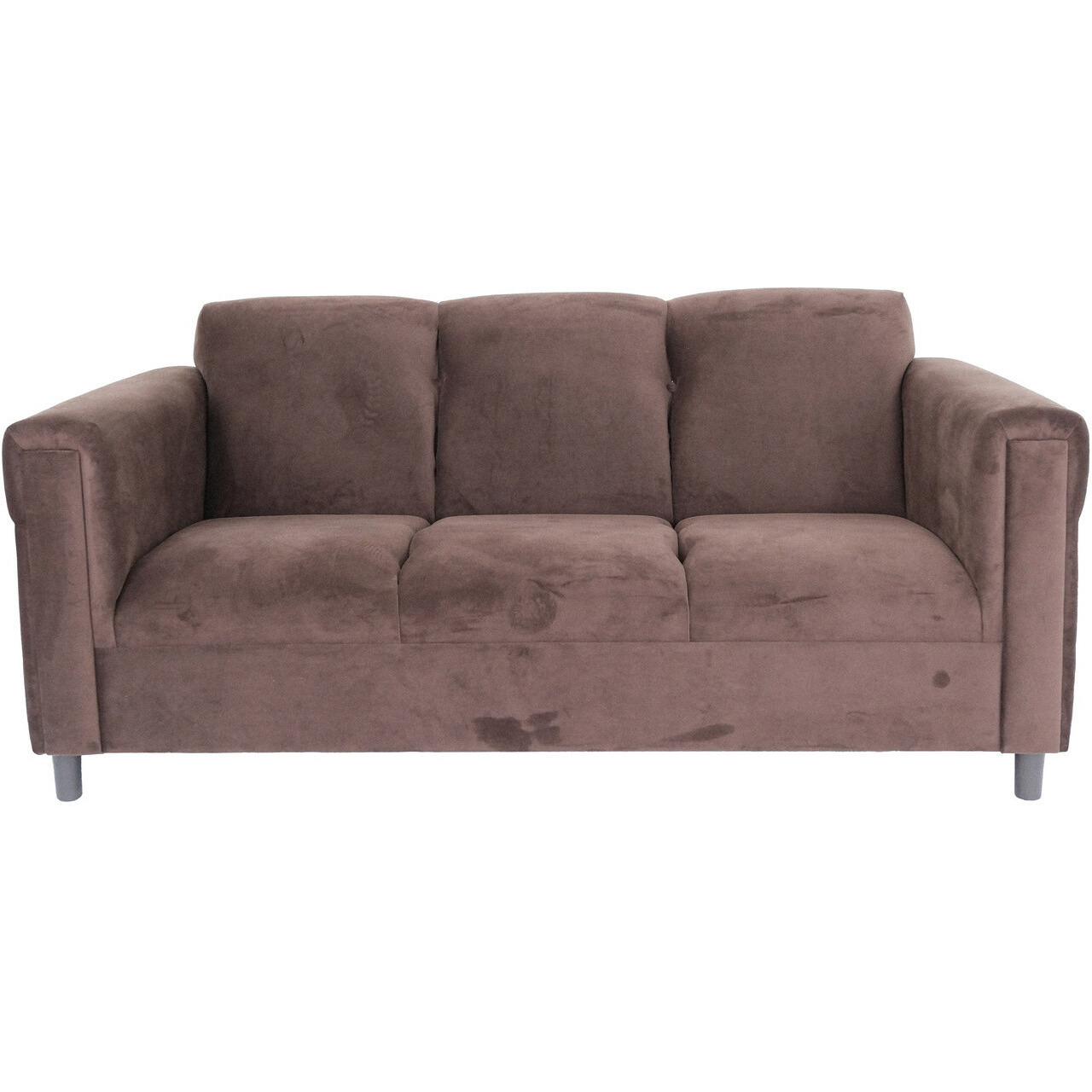 72 Dark Brown Suede And Black Sofa