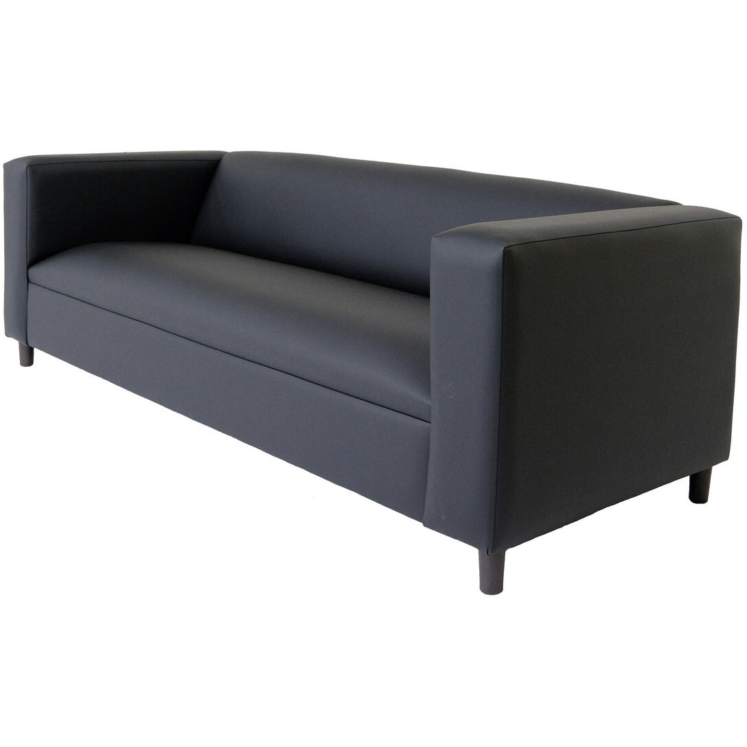 84 Black Faux Leather Sofa