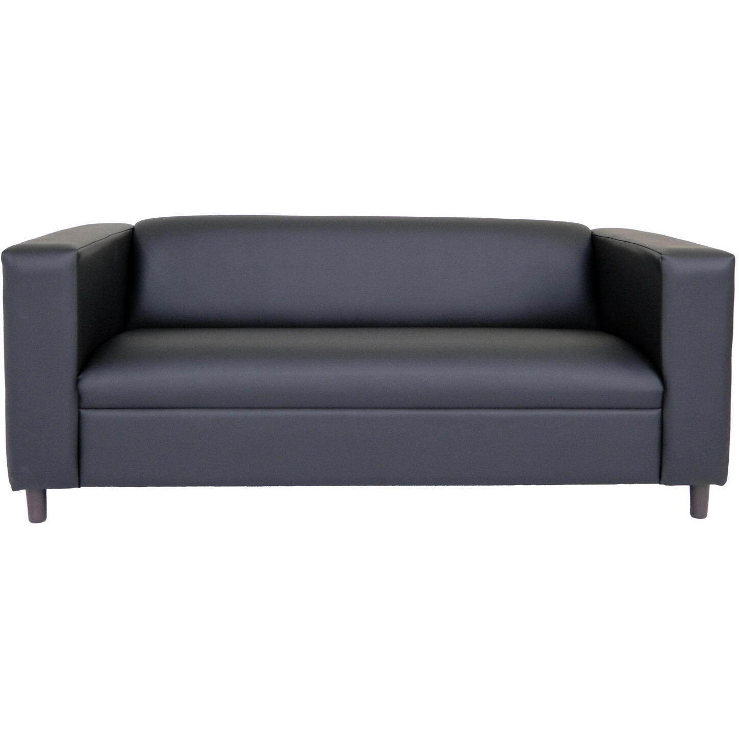 84 Black Faux Leather Sofa