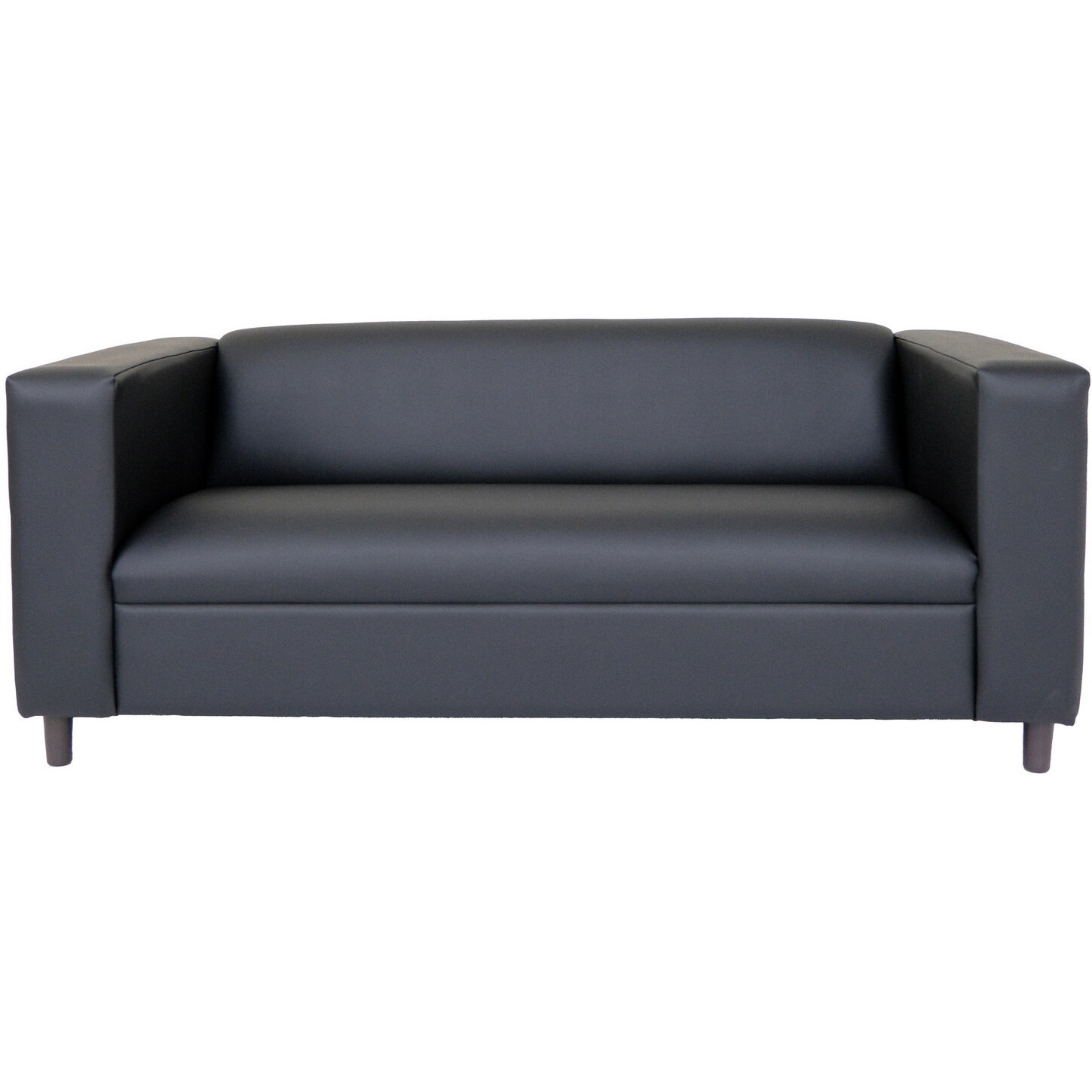 84 Black Faux Leather Sofa