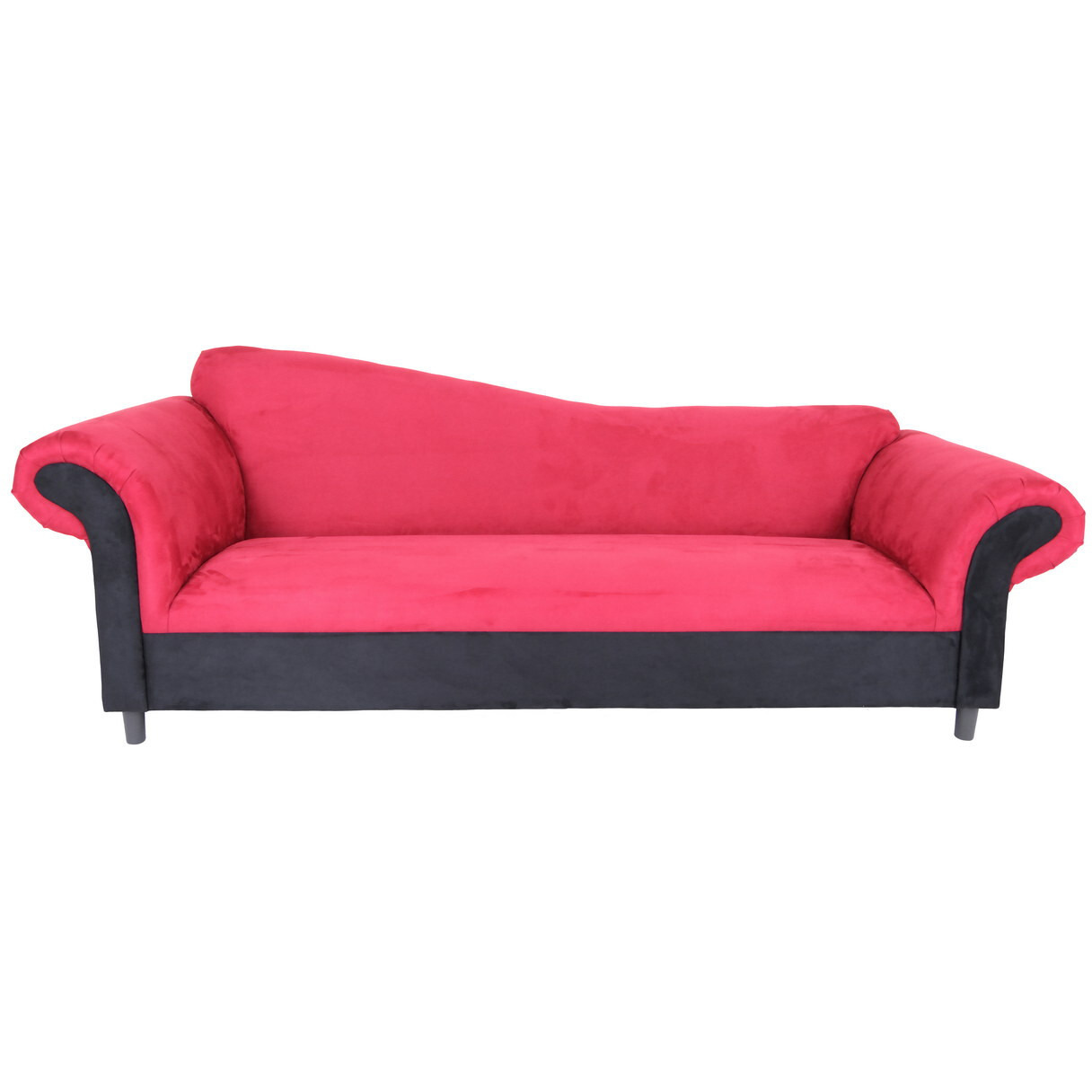 98 Red Velvet And Black Settee