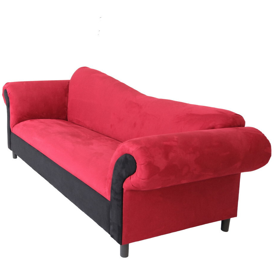 98 Red Velvet And Black Settee