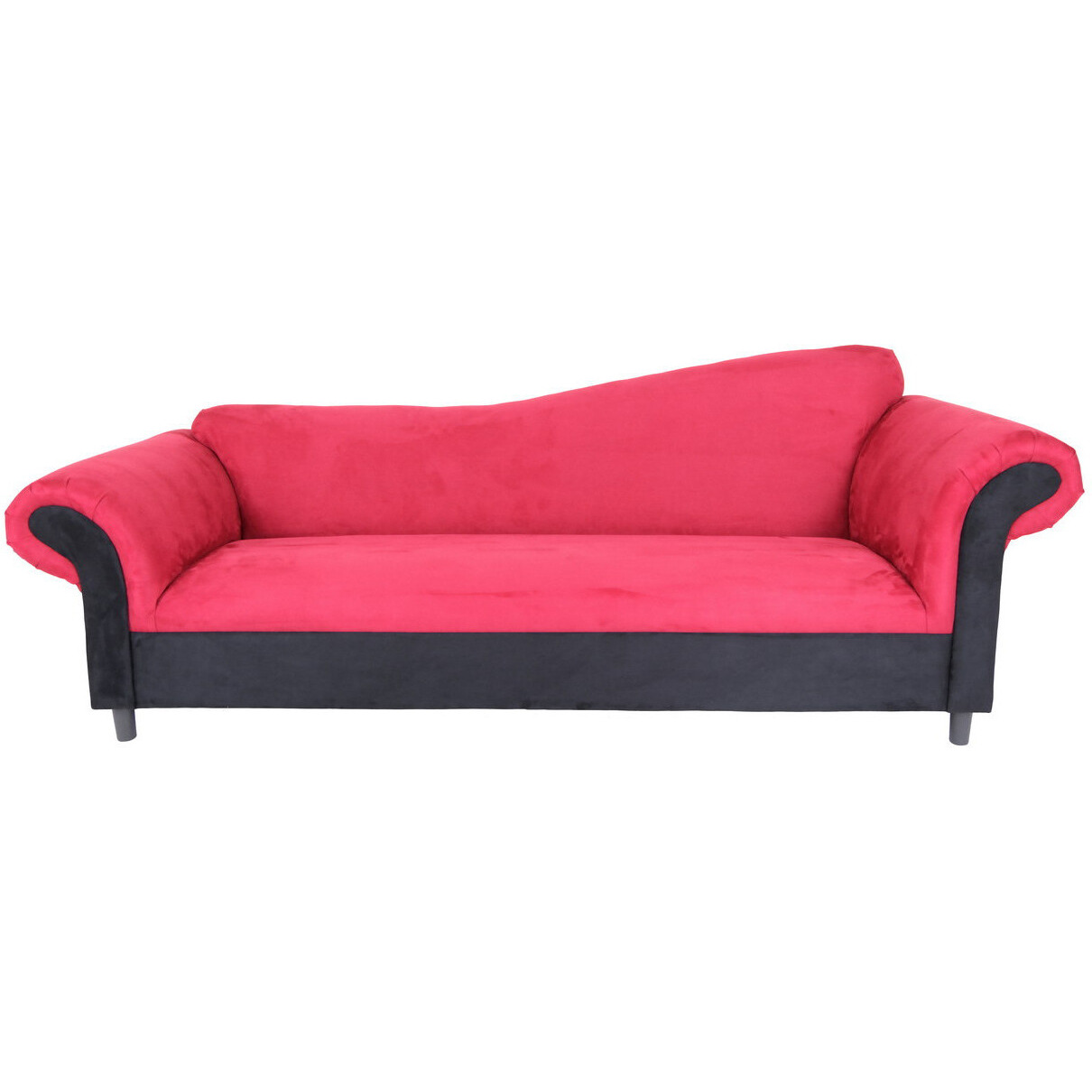 98 Red Velvet And Black Settee