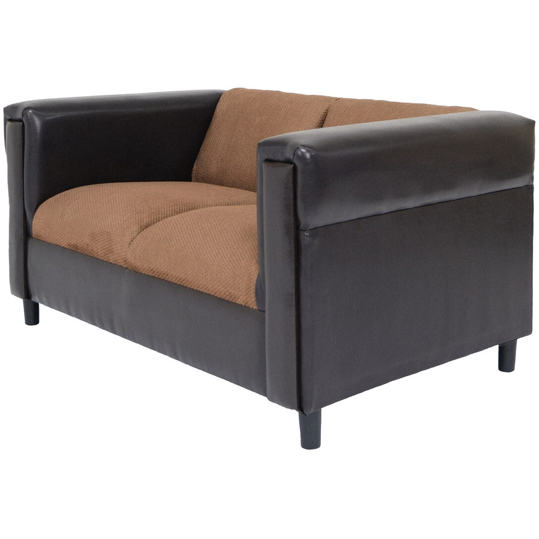 72 Brown Black Chenille Love Seat