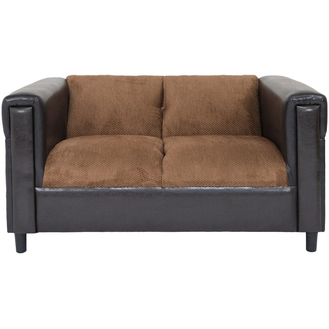72 Brown Black Chenille Love Seat