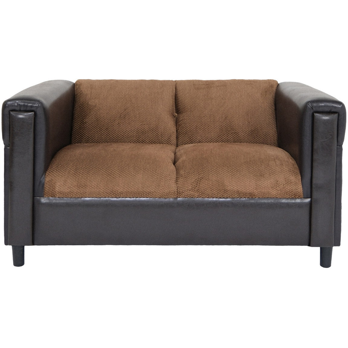 72 Brown Black Chenille Love Seat