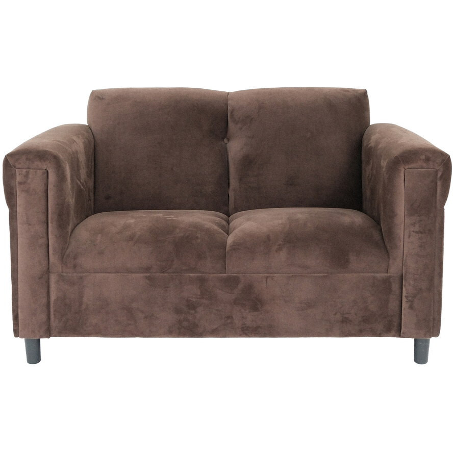 72 Dark Brown And Black Microsuede Love Seat