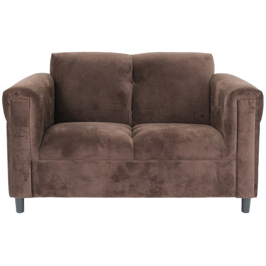 72 Dark Brown And Black Microsuede Love Seat