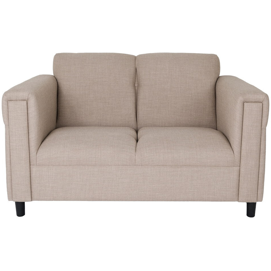 72 Deep Taupe And Black Polyester Blend Love Seat