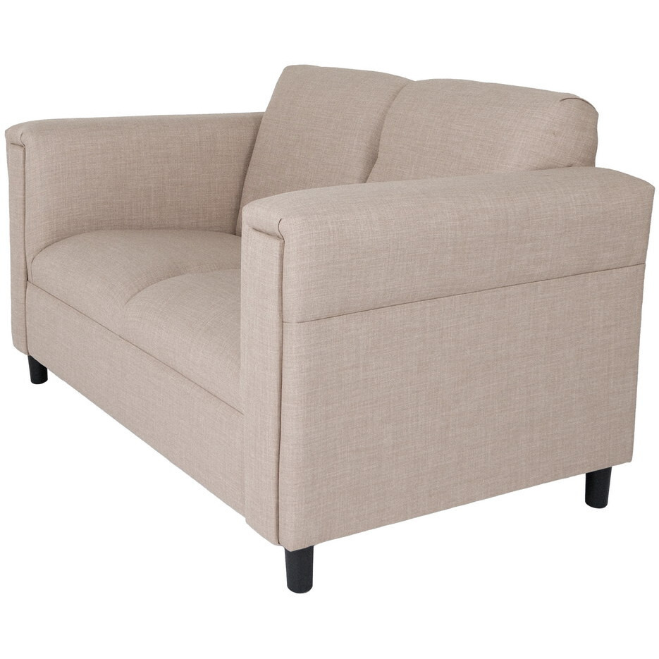 72 Deep Taupe And Black Polyester Blend Love Seat