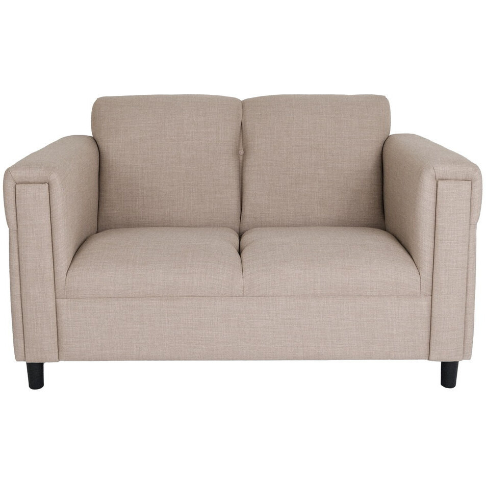 72 Deep Taupe And Black Polyester Blend Love Seat