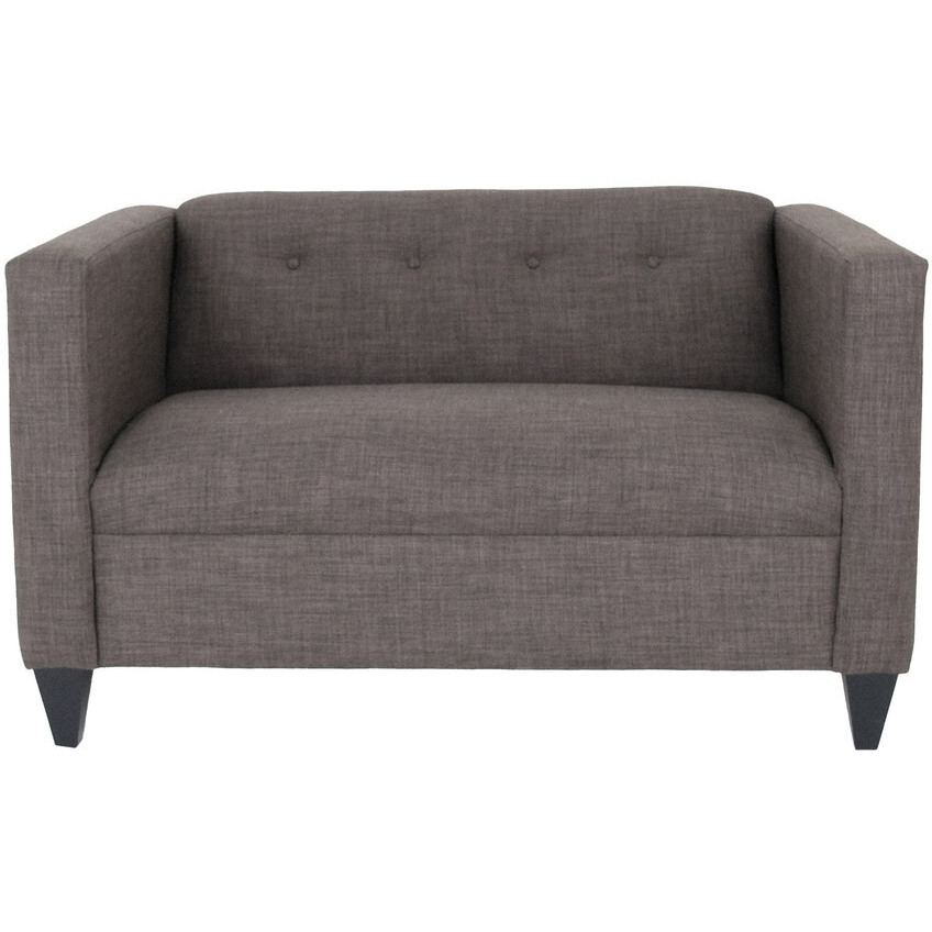 50 Charcoal And Dark Brown Polyester Blend Love Seat