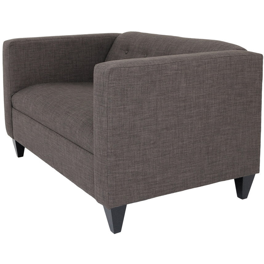 50 Charcoal And Dark Brown Polyester Blend Love Seat