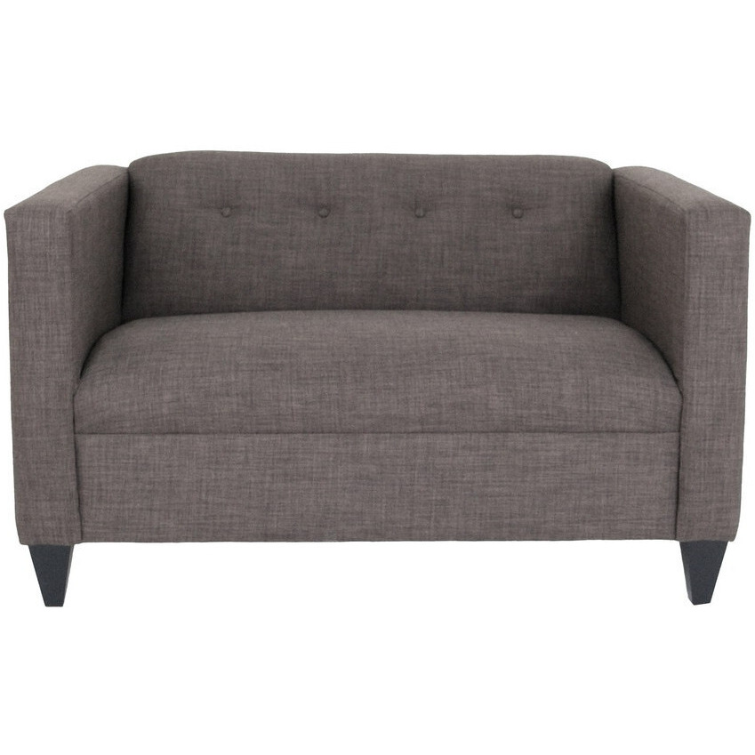 50 Charcoal And Dark Brown Polyester Blend Love Seat