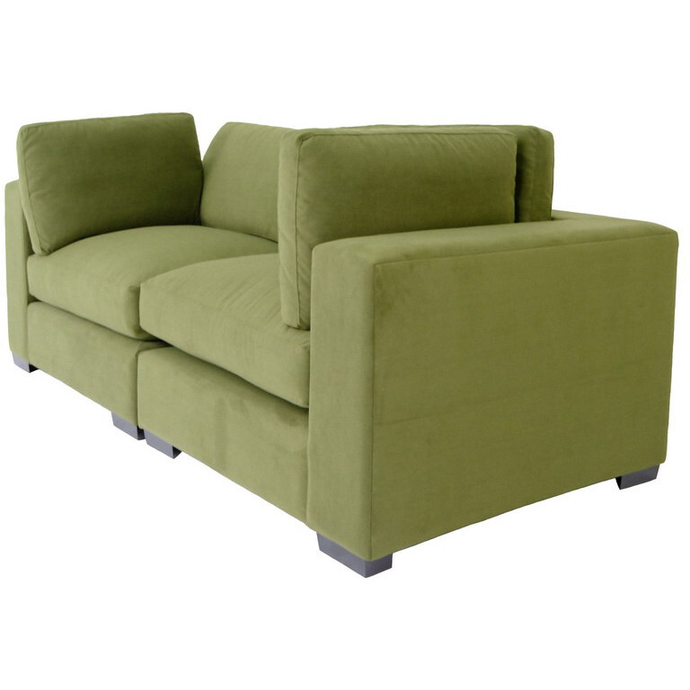 84 Forest Green And Dark Brown Love Seat
