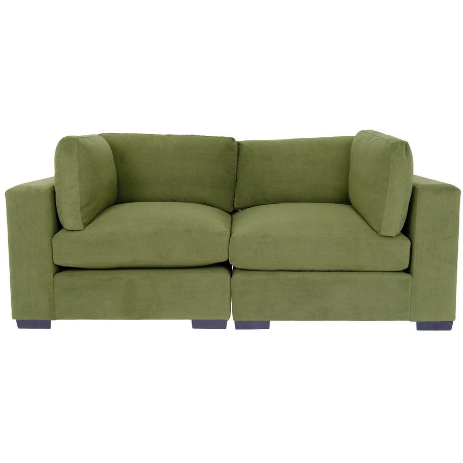 84 Forest Green And Dark Brown Love Seat