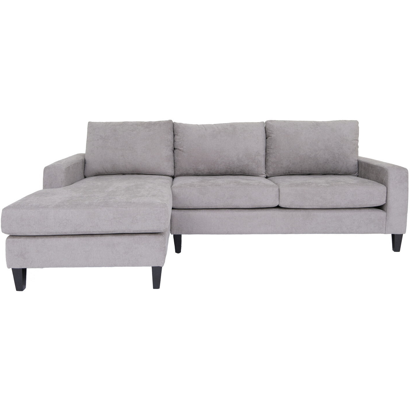 Gray Polyester Blend Stationary L Shaped Two Piece Corner Sectional