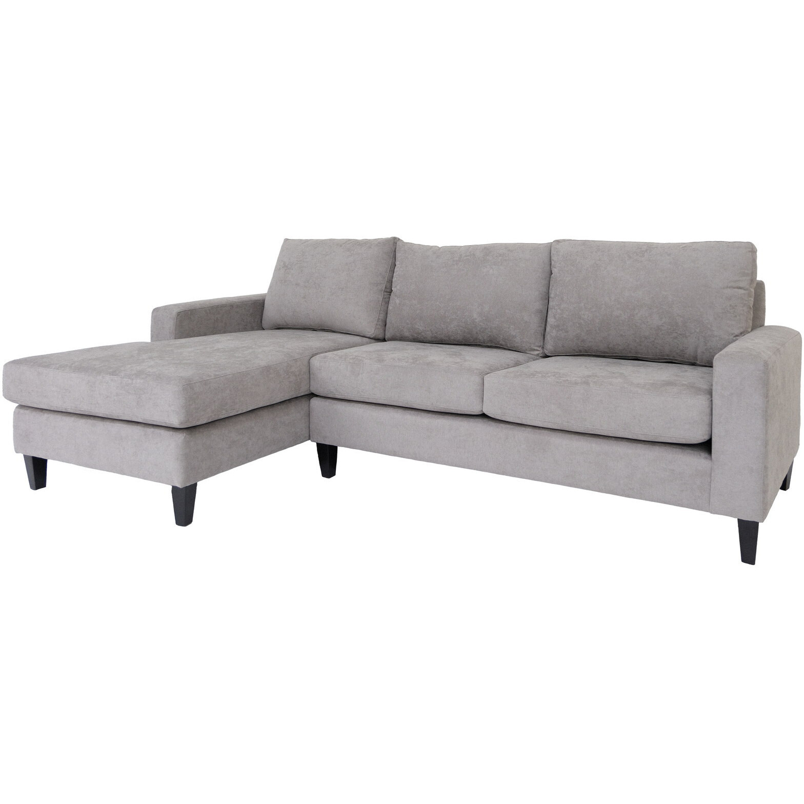 Gray Polyester Blend Stationary L Shaped Two Piece Corner Sectional