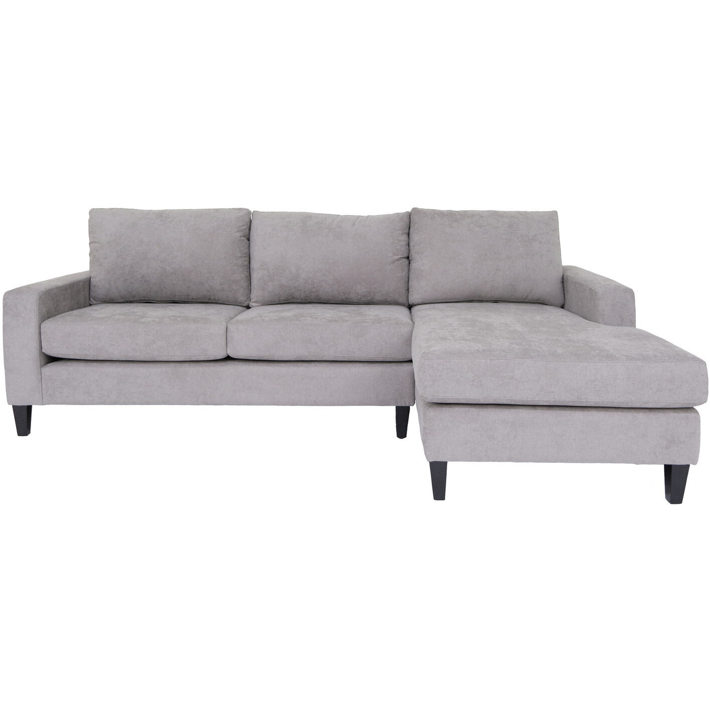 Gray Polyester Blend Stationary L Shaped Two Piece Corner Sectional
