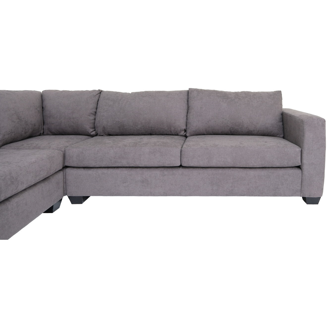 Gray Polyester Blend L Shaped Three Piece Sectional