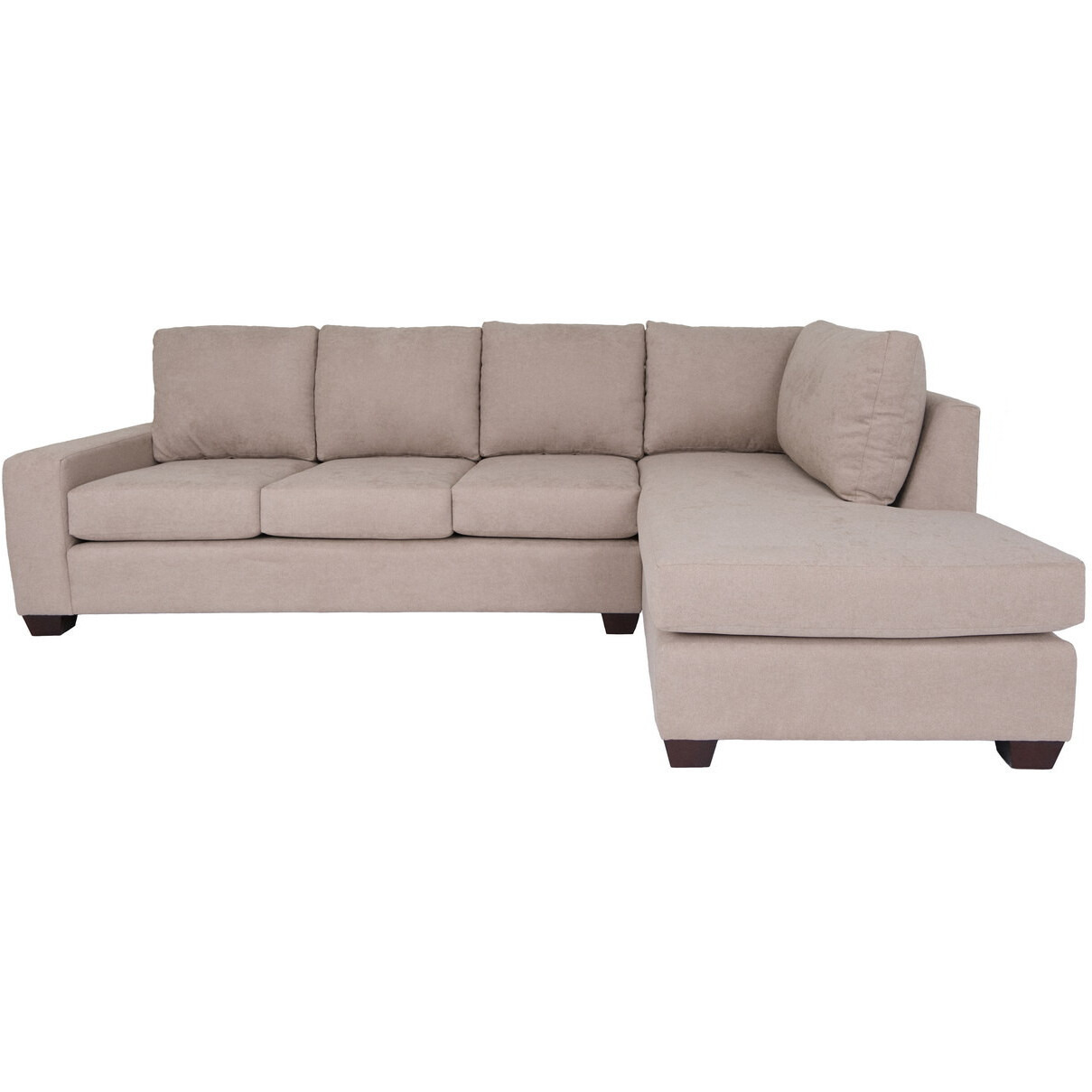Tan Polyester Blend Stationary L Shaped Two Piece Corner Sectional