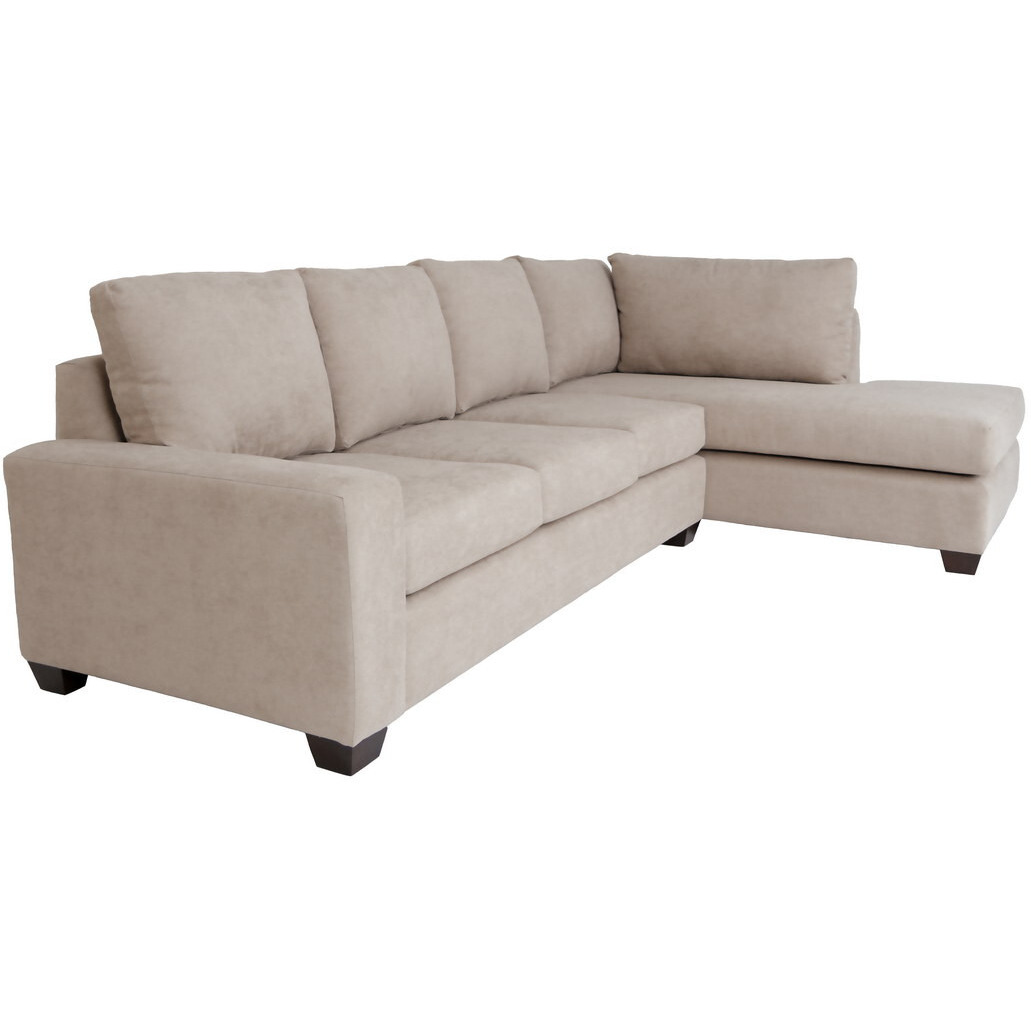 Tan Polyester Blend Stationary L Shaped Two Piece Corner Sectional