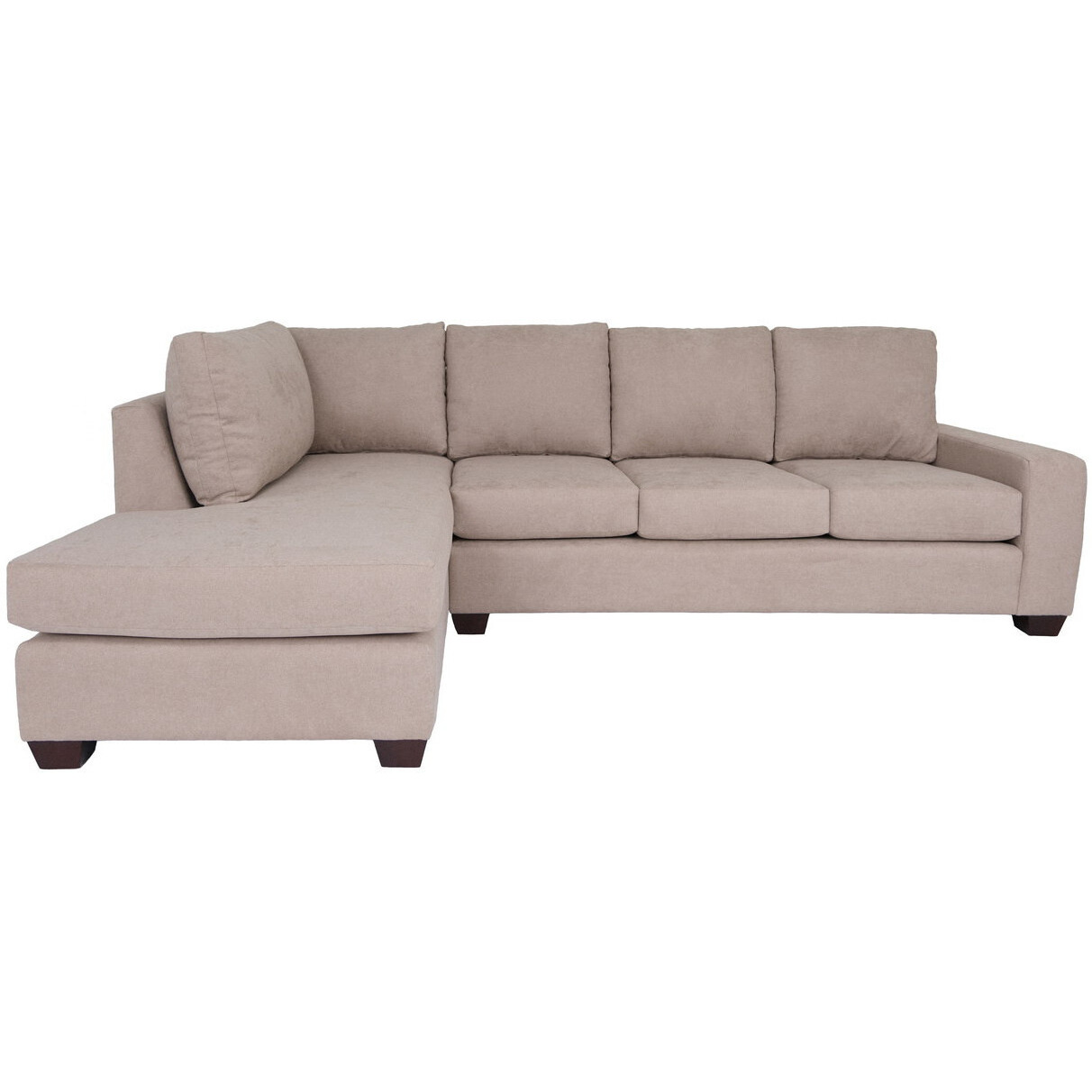 Tan Polyester Blend Stationary L Shaped Two Piece Corner Sectional