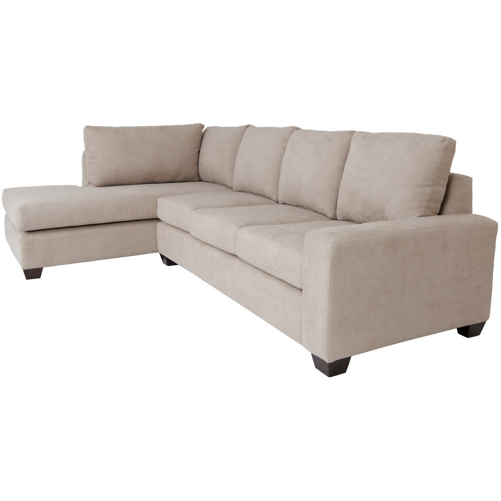 Tan Polyester Blend L Shaped Two Piece Sectional