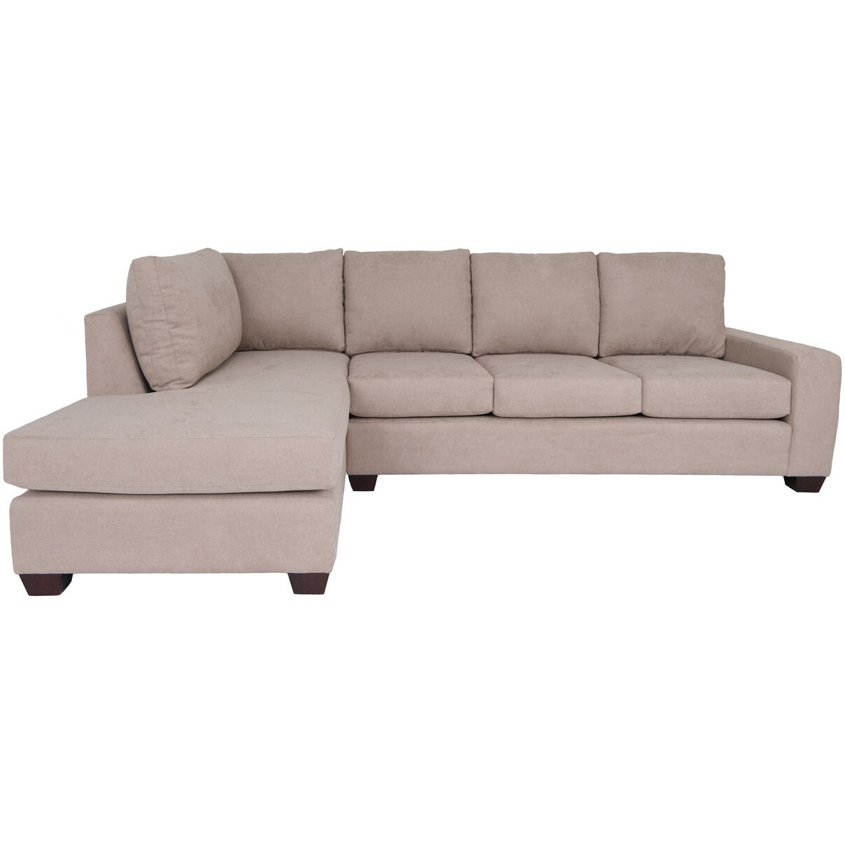 Tan Polyester Blend L Shaped Two Piece Sectional