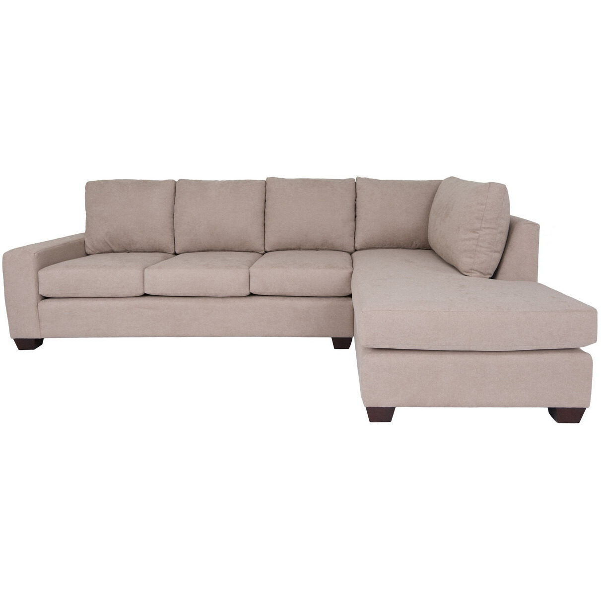 Tan Polyester Blend L Shaped Two Piece Sectional