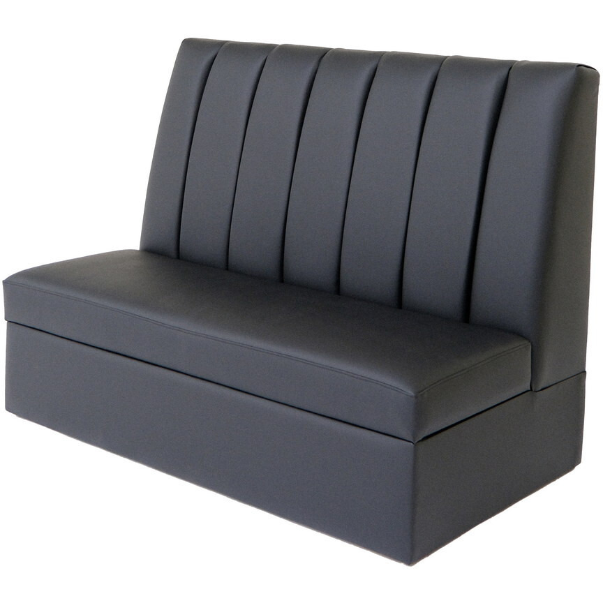 48 Black Faux Leather Armless Love Seat