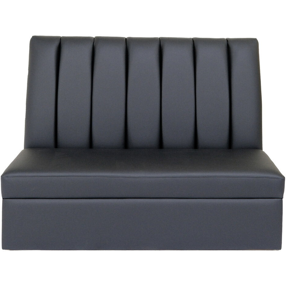 48 Black Faux Leather Armless Love Seat