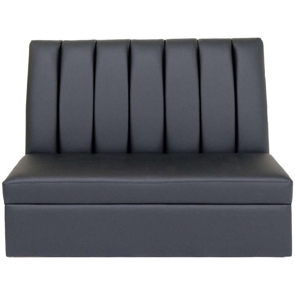 48 Black Faux Leather Armless Love Seat