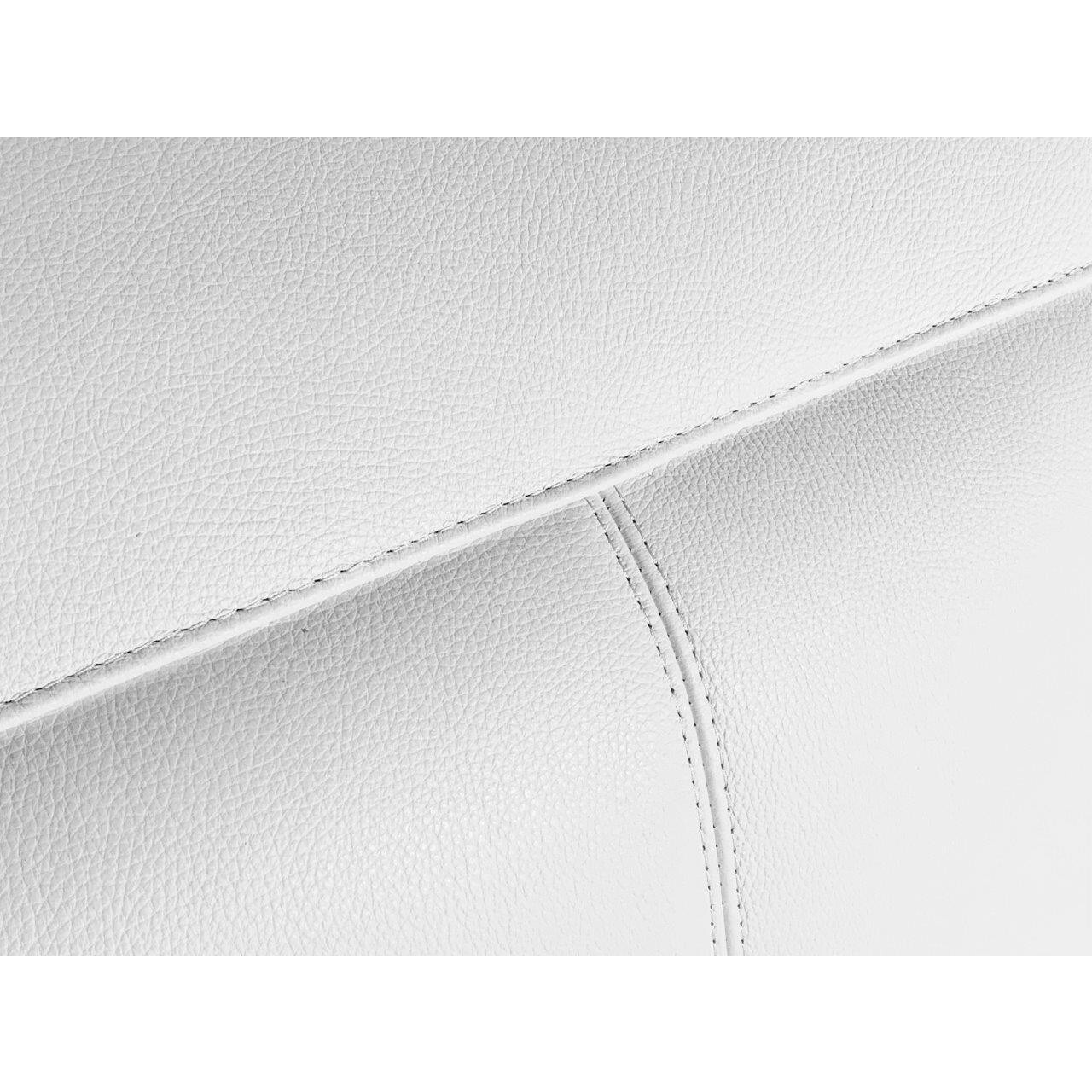 White Italian Leather Power Reclining U Shaped Five Piece Corner Sectional With Console