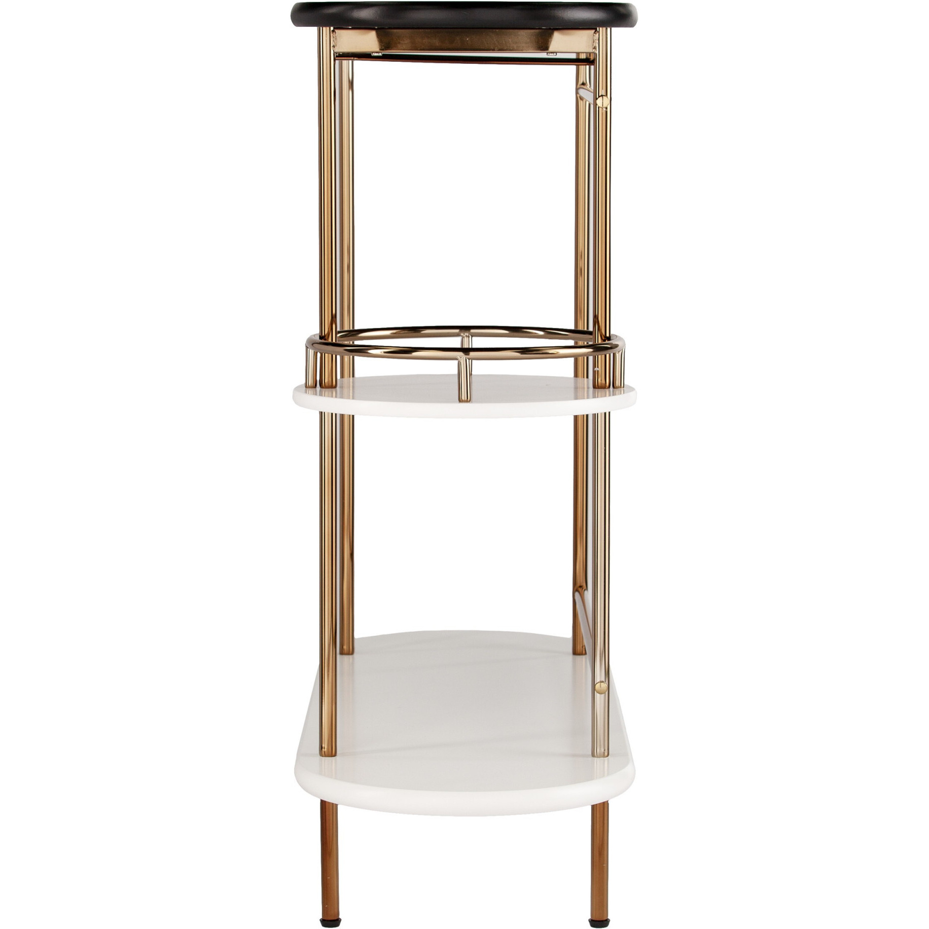 Black And Gold Metal Bar Cart With Wine Storage