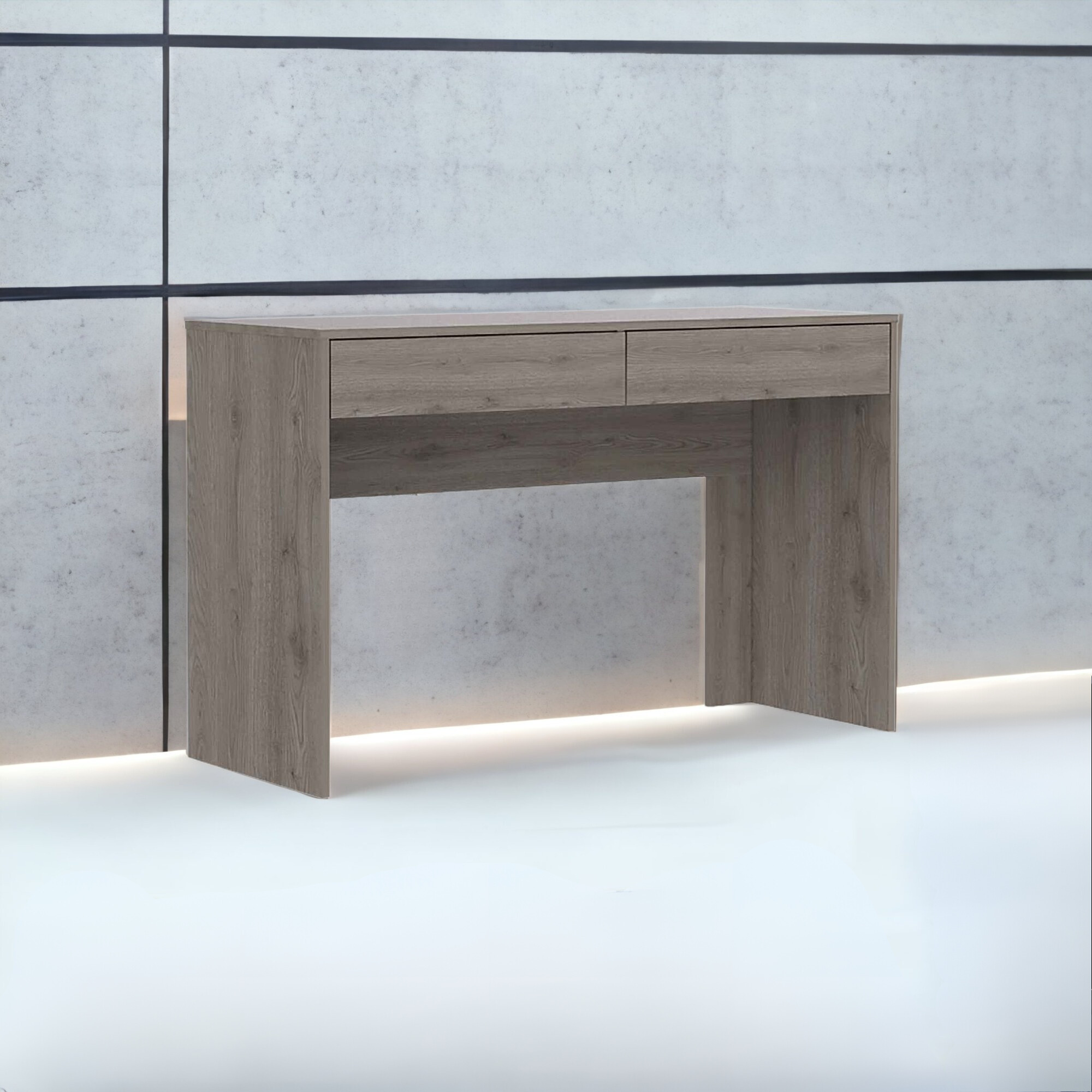 Clio Light Gray Computer Desk With Two Drawers