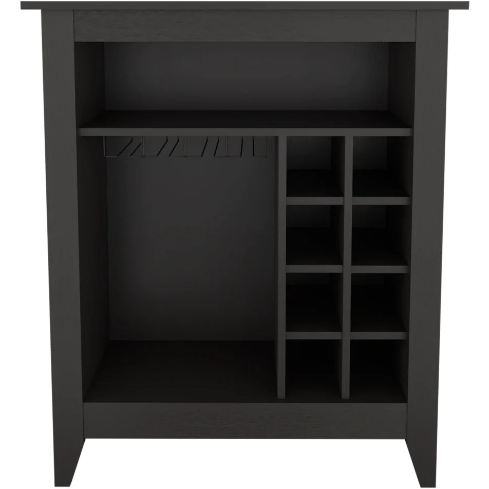 Black Bar Cart With Wine Storage