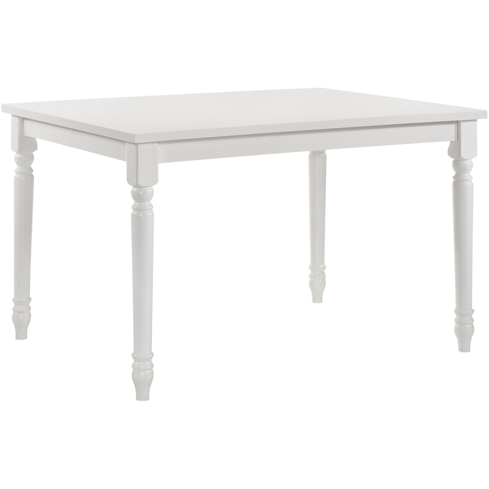 48"" White Solid Wood Dining Table