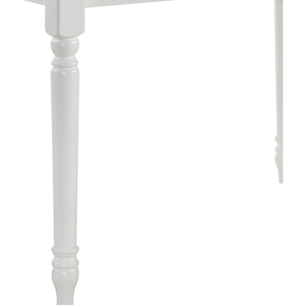 48"" White Solid Wood Dining Table