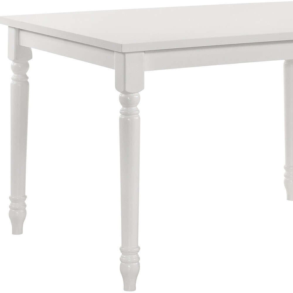 48"" White Solid Wood Dining Table