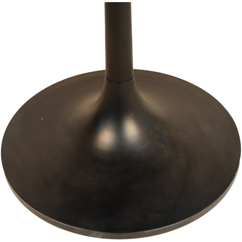 40"" Brown And Black Rounded Solid Wood And Iron Pedestal Base Dining Table