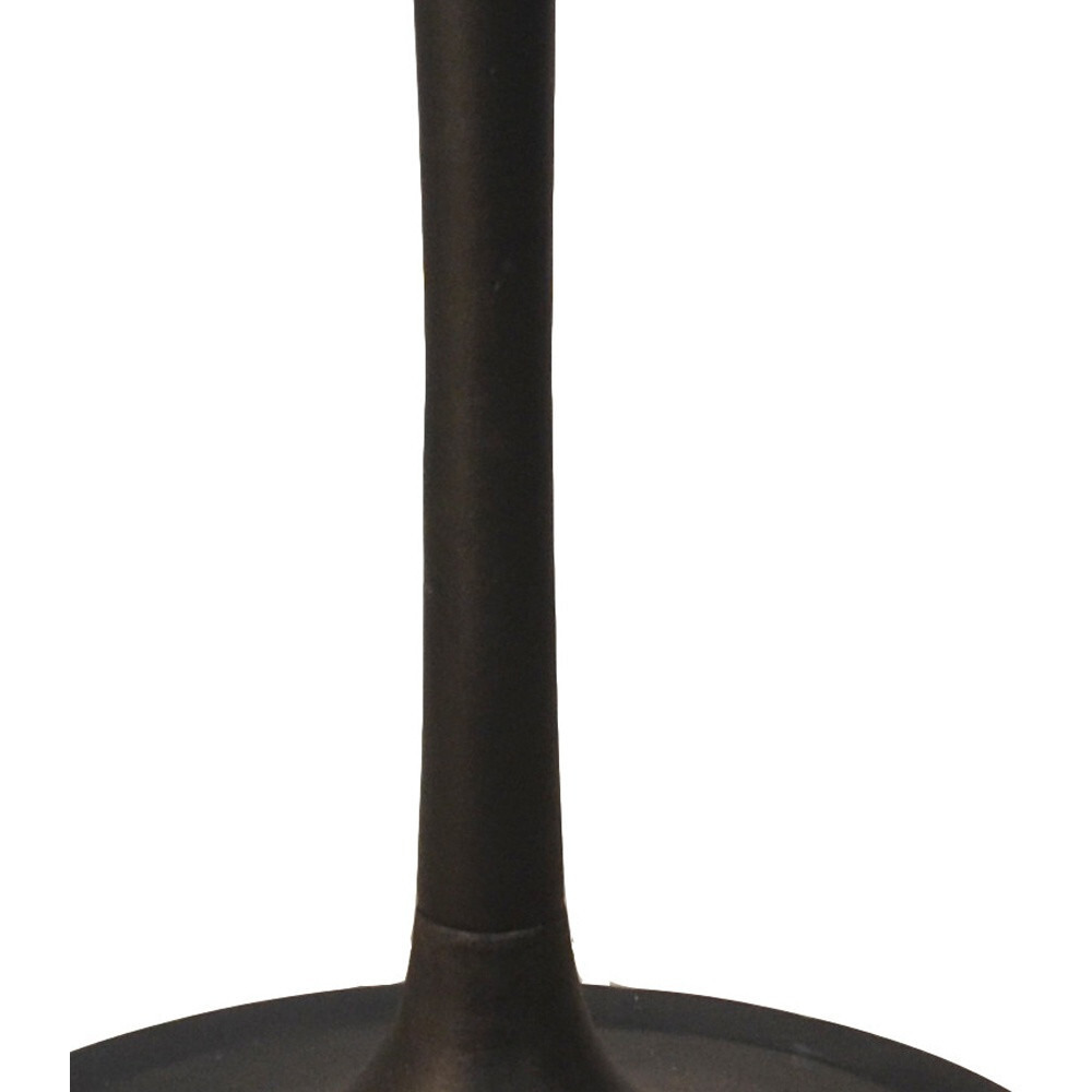 36"" White And Black Rounded Marble And Iron Pedestal Base Dining Table
